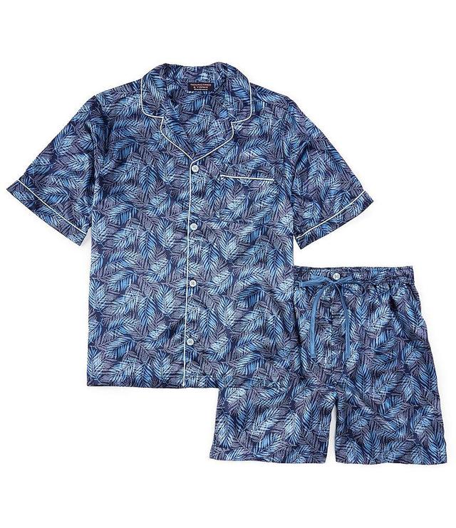 Roundtree & Yorke Printed Pajama Shirt & Matching Pant 2-Piece Pajama Set Product Image