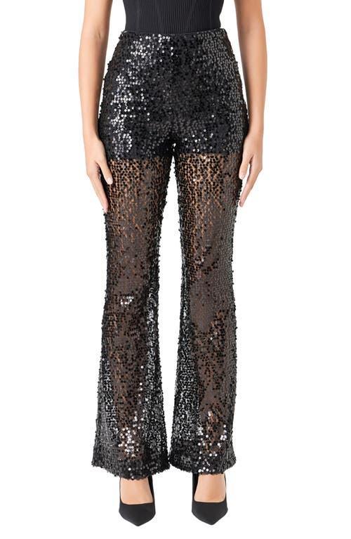 Womens Flared Sequins Pants Product Image