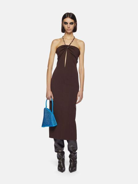 ''Giona'' dark brown midi dress Product Image