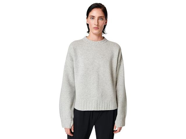 Sweaty Betty Mountain Wool Crew Neck (Light Grey Marl) Women's Clothing Product Image