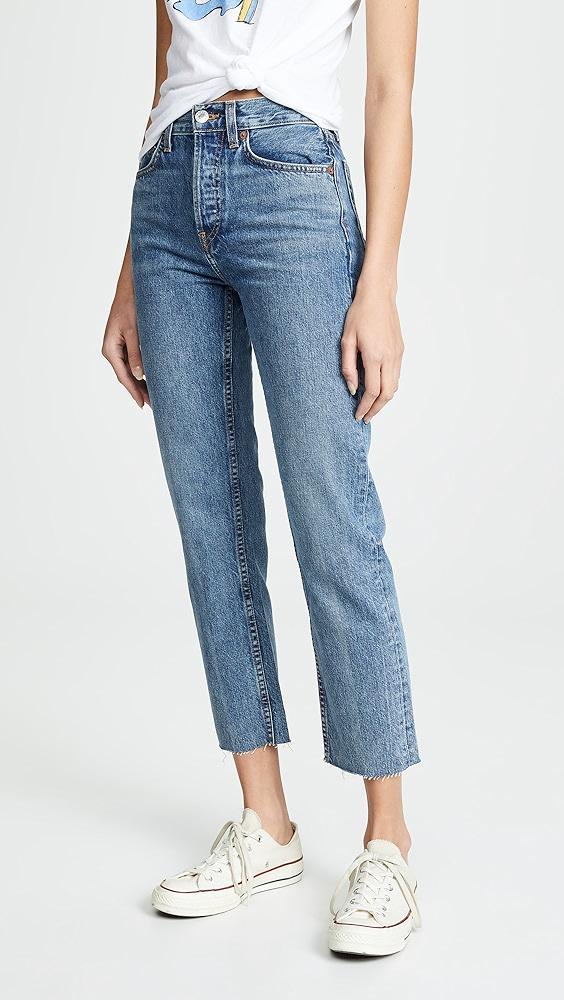 RE/DONE High Rise Rigid Stove Pipe Jeans | Shopbop Product Image