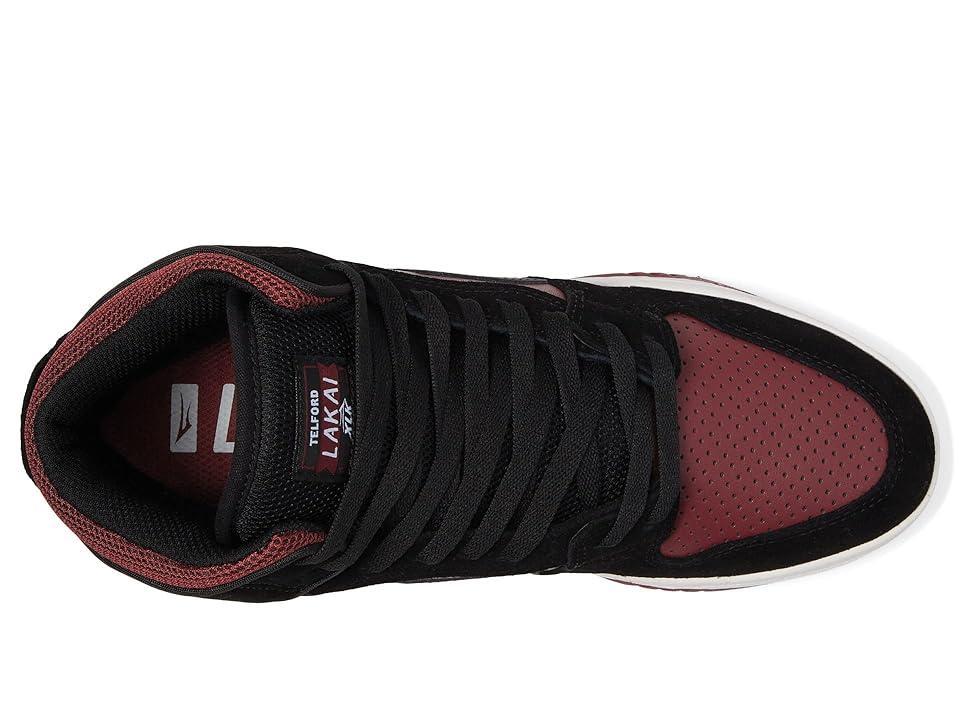 Lakai Telford (Black/Burgundy Suede) Men's Shoes Product Image