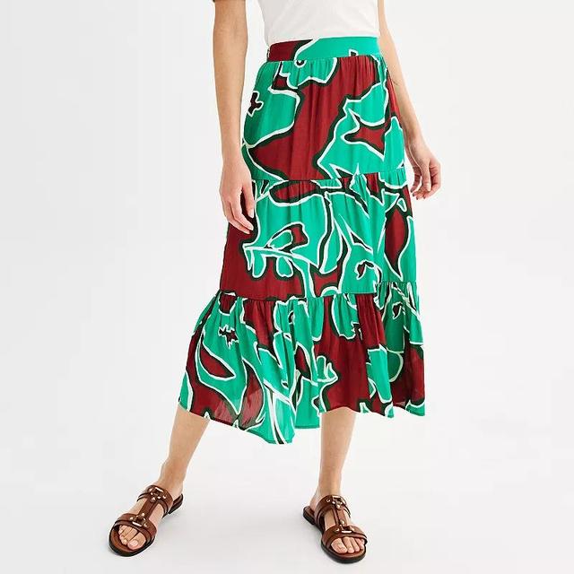 Womens Nine West Tiered Midi Skirt Product Image