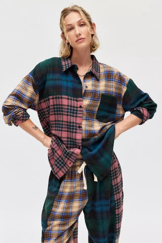 Out From Under Spliced Check Flannel Oversized Shirt product image