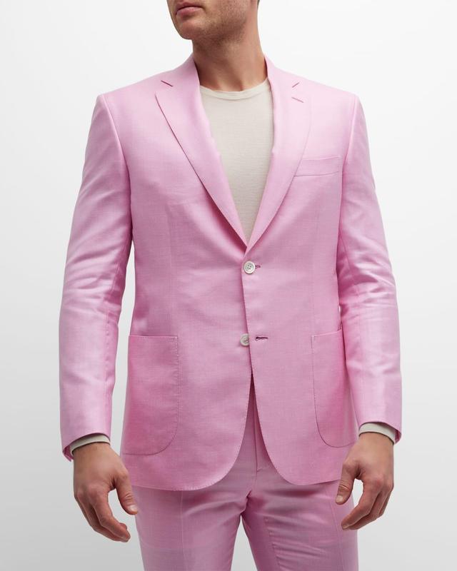 Mens Solid Wool-Silk Blazer Product Image