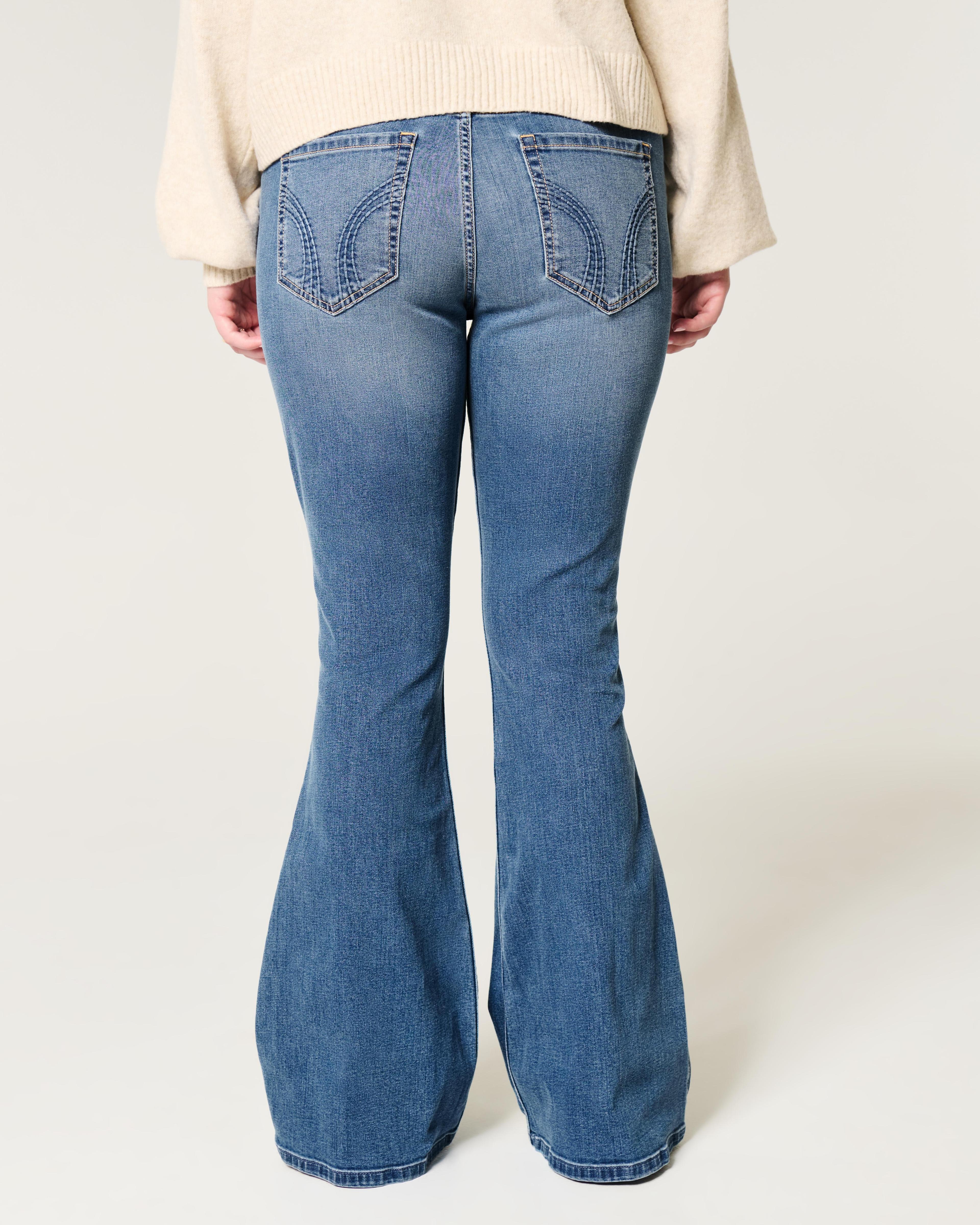 Low-Rise Medium Wash Flare Jeans Product Image