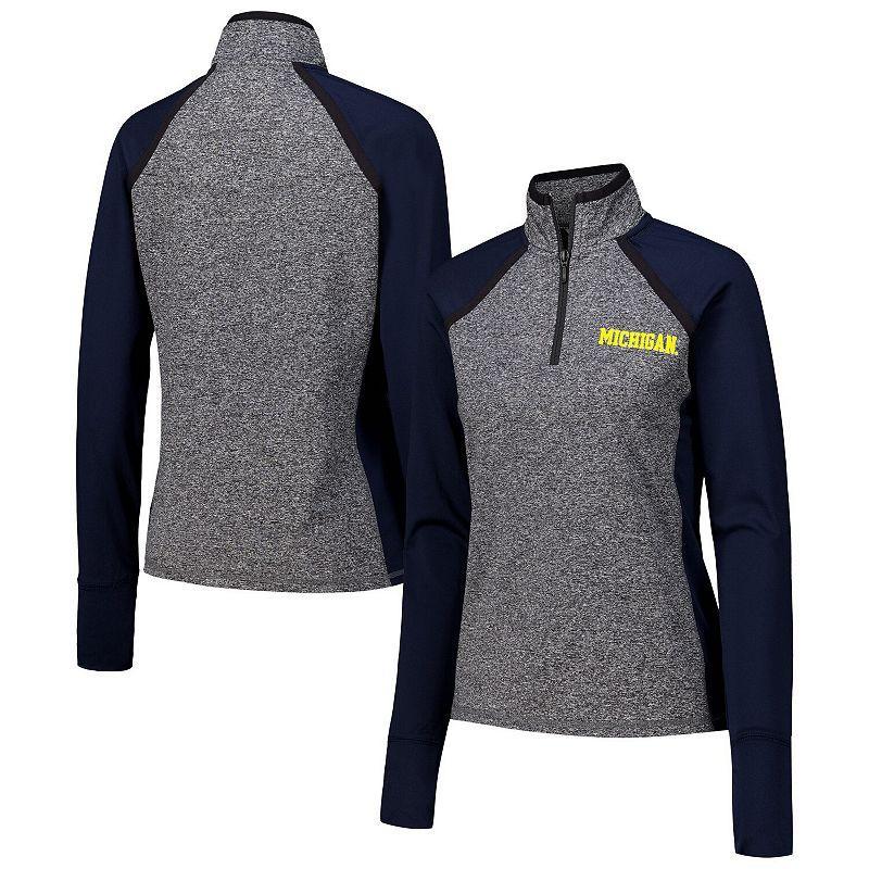 Womens Michigan Wolverines Finalist Raglan Quarter-Zip Jacket Blue Product Image