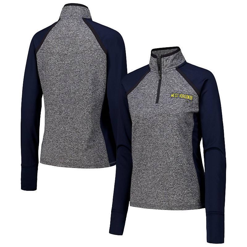 Womens West Virginia Mountaineers Finalist Raglan Quarter-Zip Jacket Blue Product Image