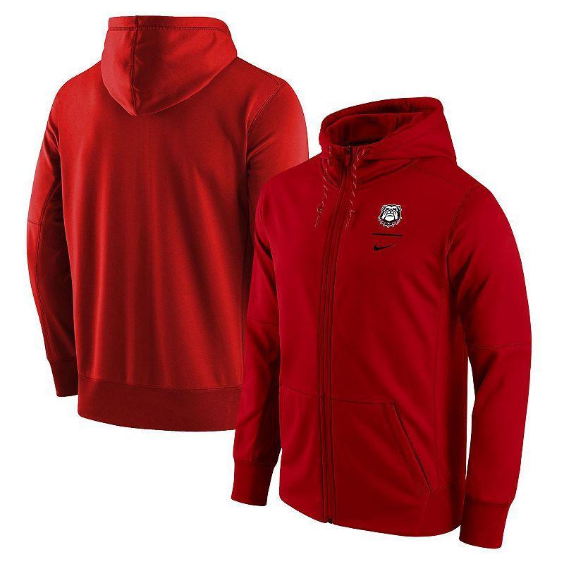 Mens Nike Red Georgia Bulldogs Alternate Logo Stack Therma Performance Full-Zip Hoodie Product Image