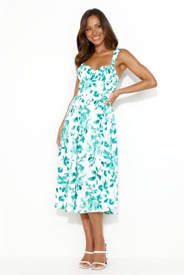 Retro Spin Midi Dress Green Product Image