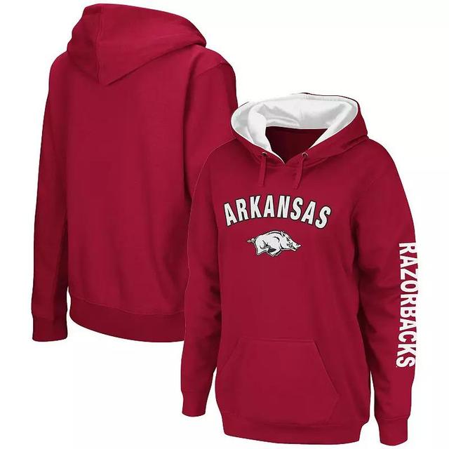 Womens Colosseum Crimson Arkansas Razorbacks Loud and Proud Pullover Hoodie Product Image