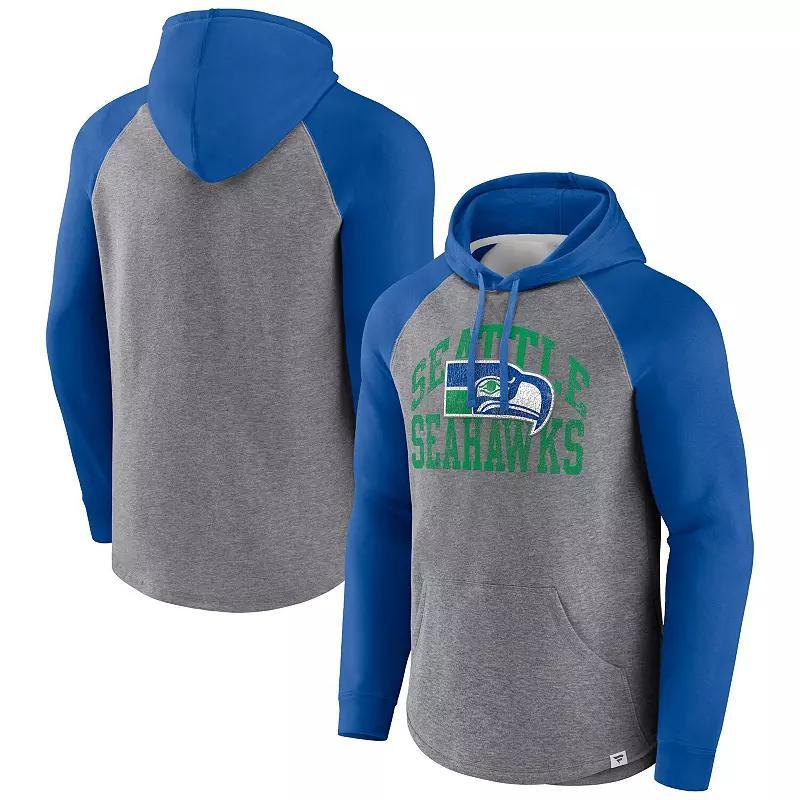 Mens Fanatics Branded Heather Gray Seattle Seahawks Favorite Arch Raglan Pullover Hoodie Product Image