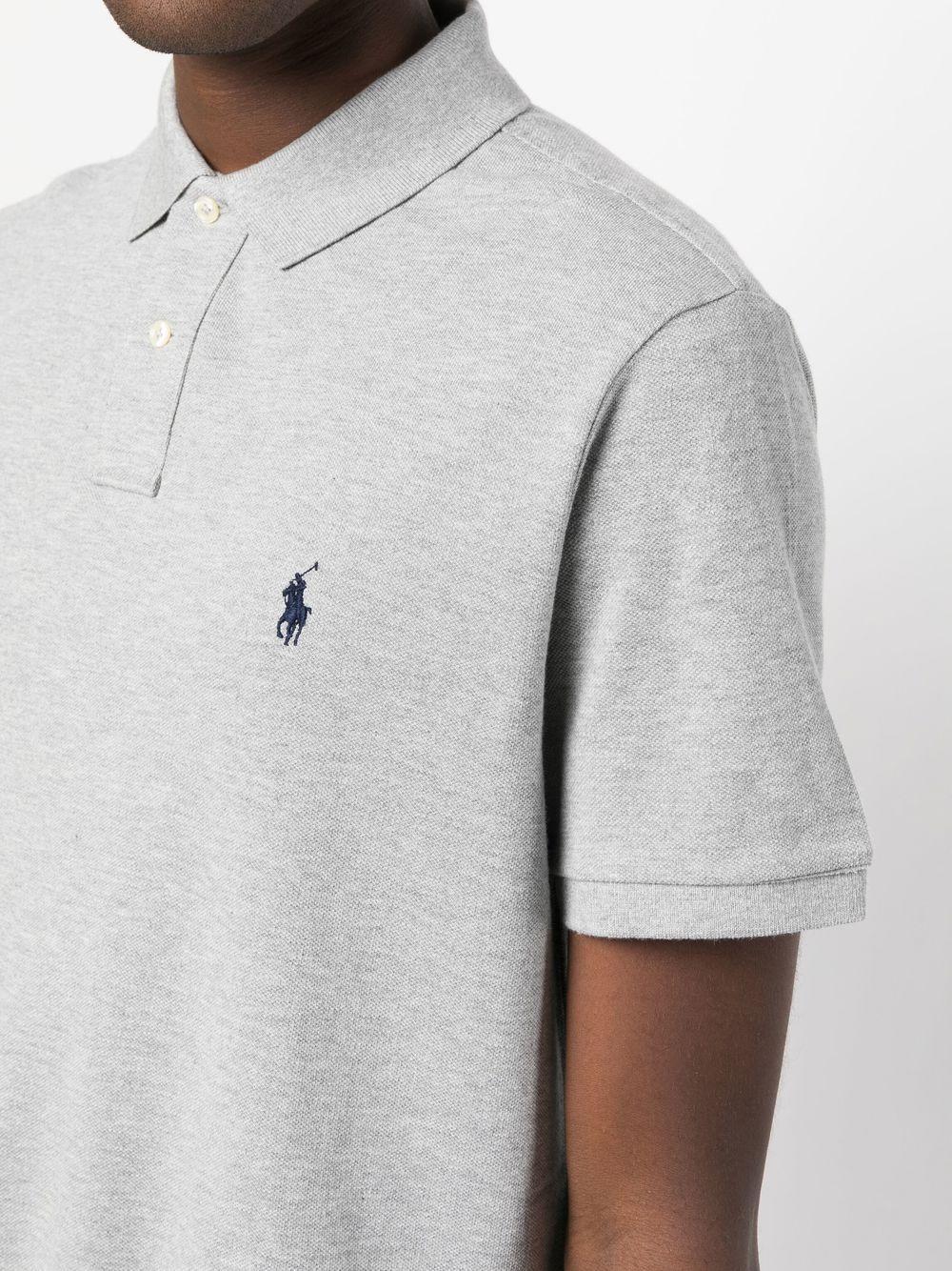 Cotton-linen Polo Shirt In Grey Product Image