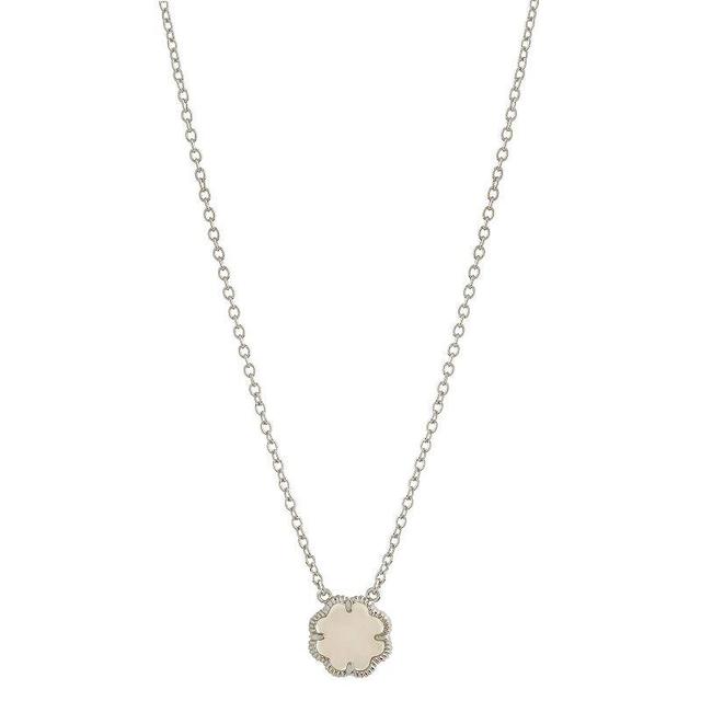 MC Collective Abalone Flower Medallion Necklace, Womens Silver Tone Product Image