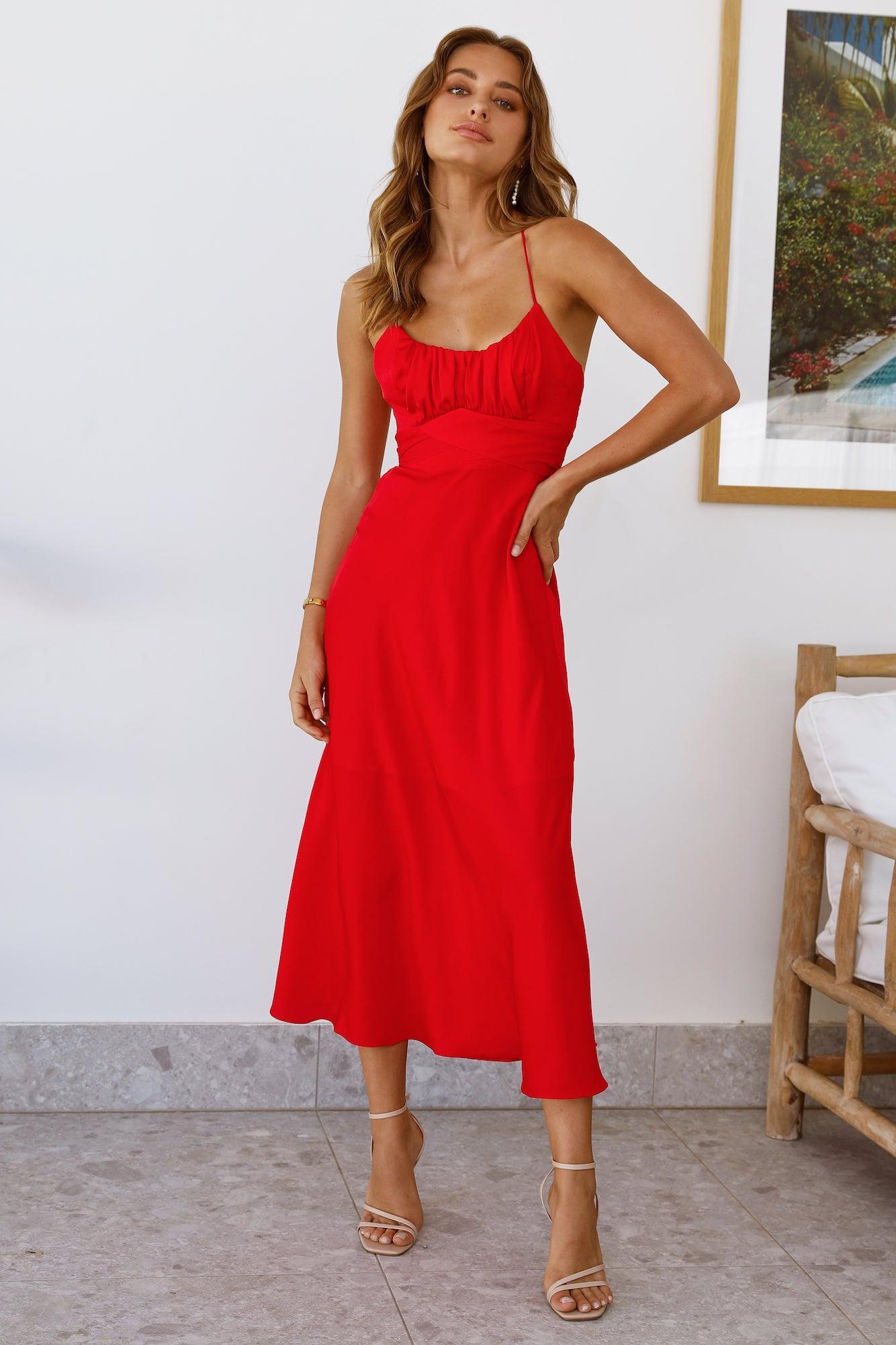 Never Stop Us Midi Dress Red Product Image