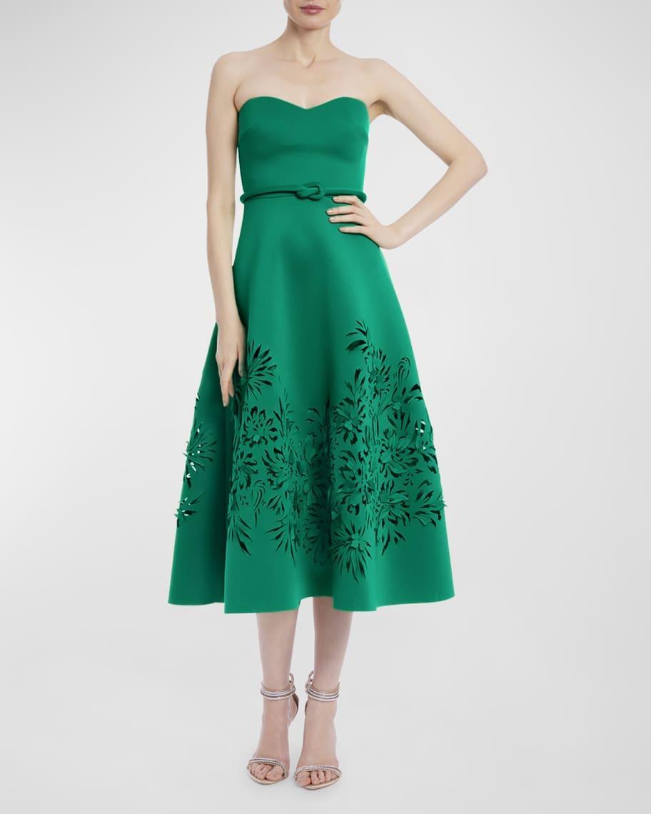 Strapless Cutout A-Line Midi Dress Product Image