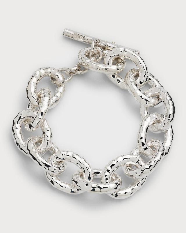 Womens Classico Jumbo Sterling Silver Hammered Bastille Link Bracelet - Silver - Silver Product Image