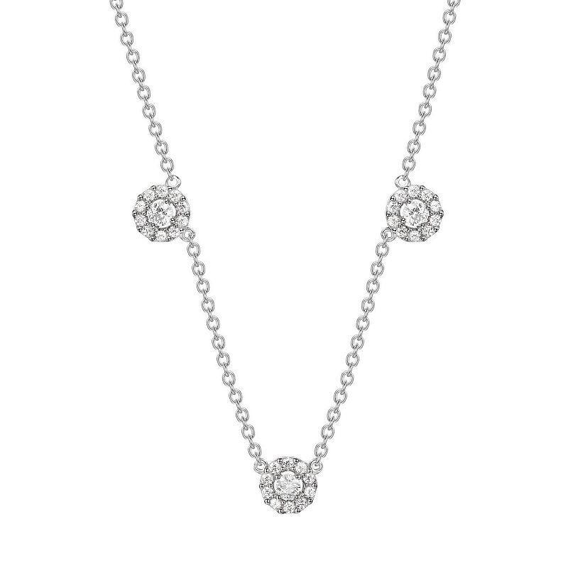 Sterling Silver 3/8 Carat T.W. Diamond Station Necklace, Womens Product Image