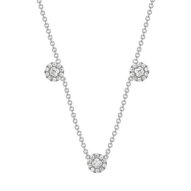 Sterling Silver 3/8 Carat T.W. Diamond Station Necklace, Womens Product Image