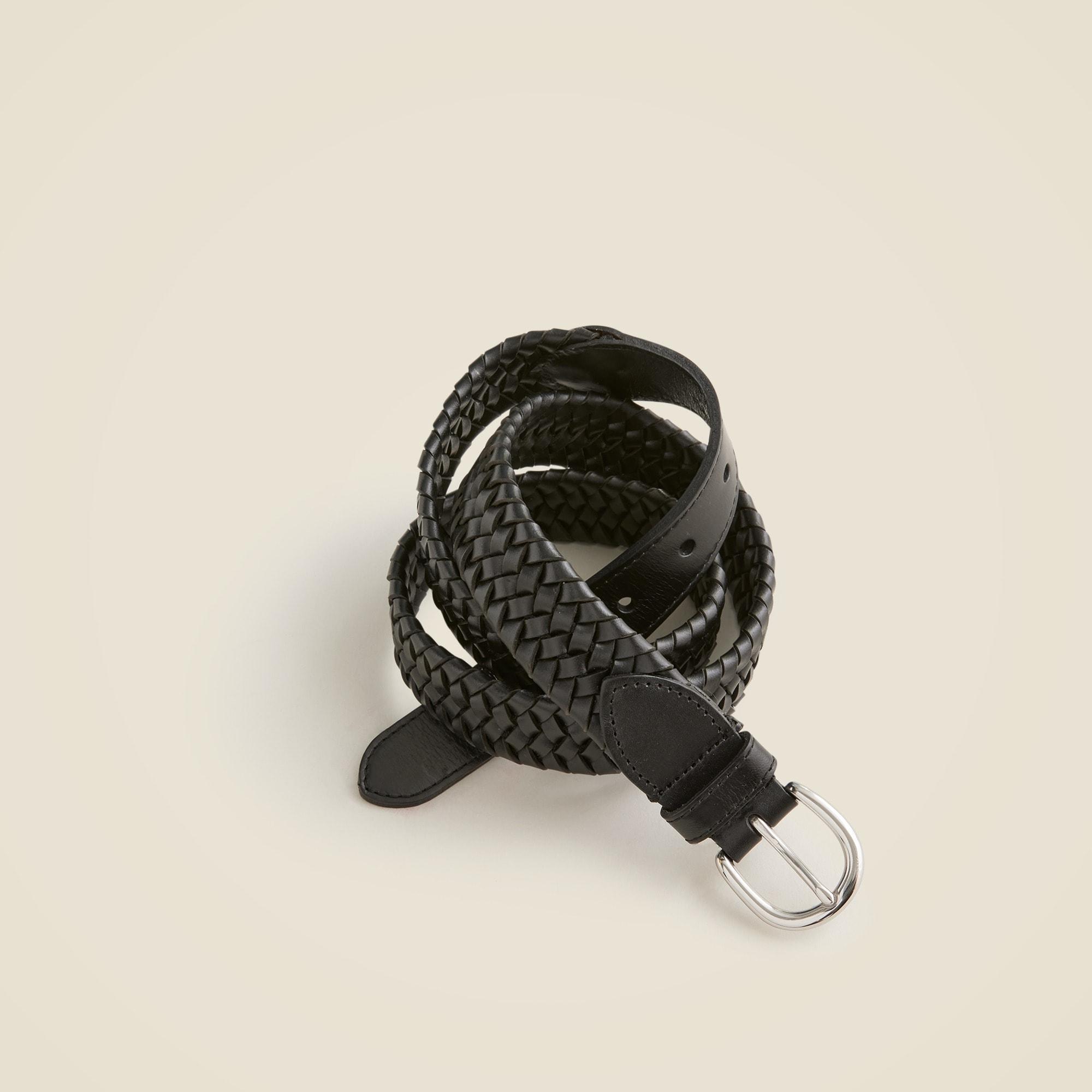 Woven elasticated Italian leather belt Product Image