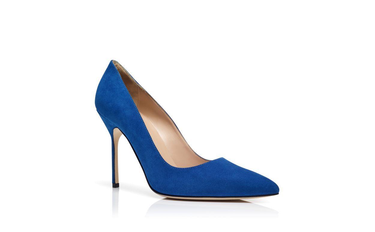 BB Blue Suede Pointed Toe Pumps Product Image