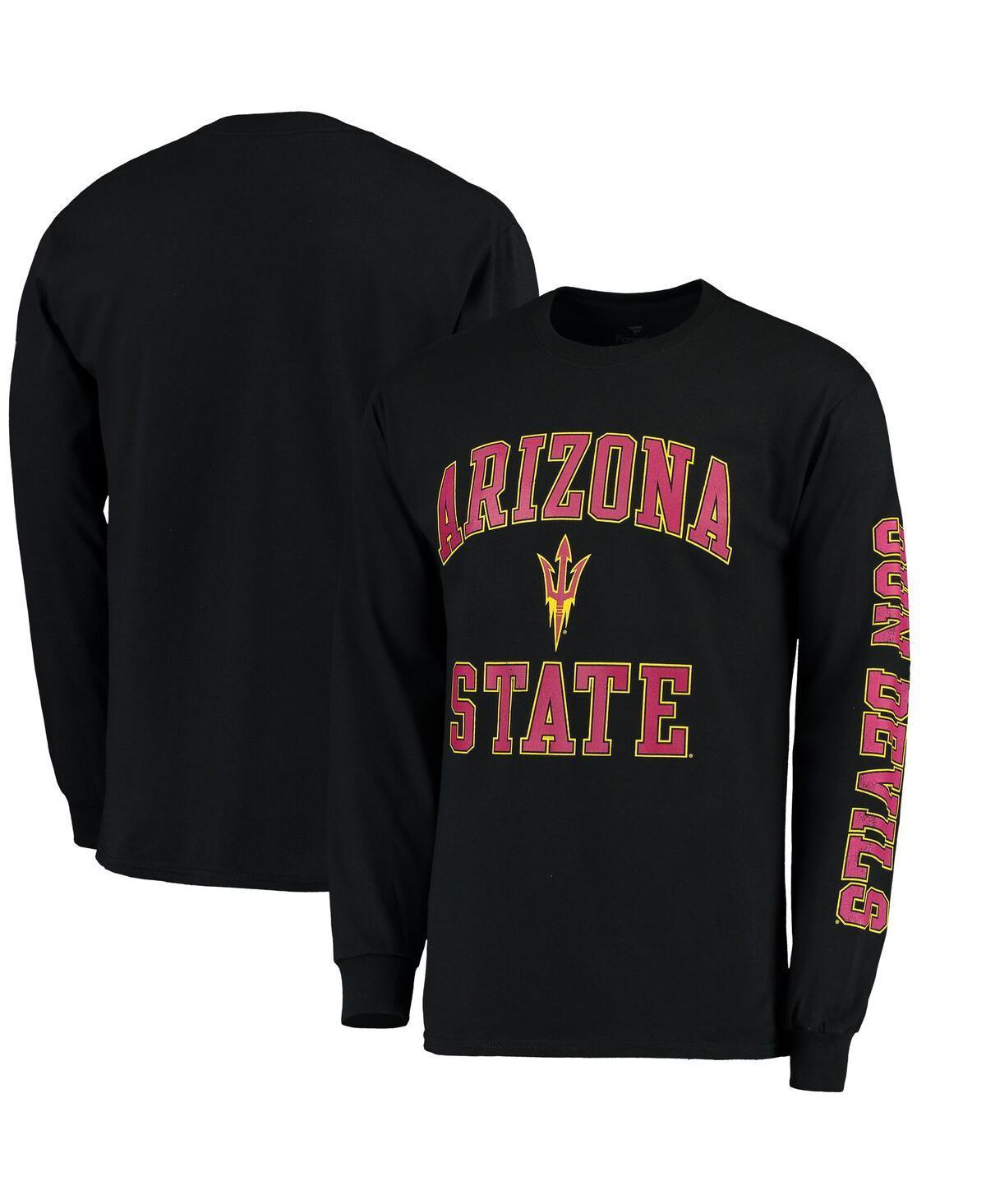 Mens Fanatics Black Arizona State Sun Devils Distressed Arch Over Logo Long Sleeve Hit T-shirt Product Image