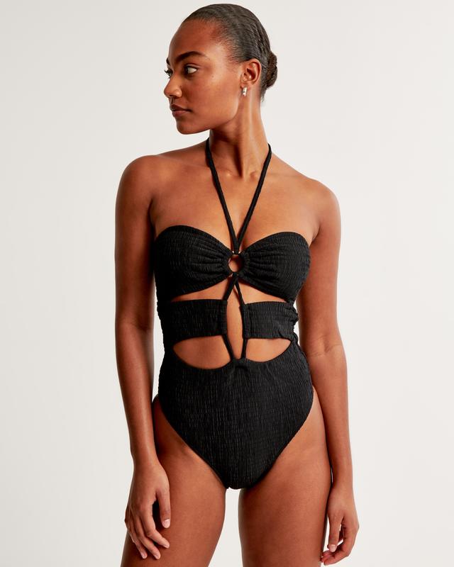 Halter O-Ring One-Piece Swimsuit Product Image