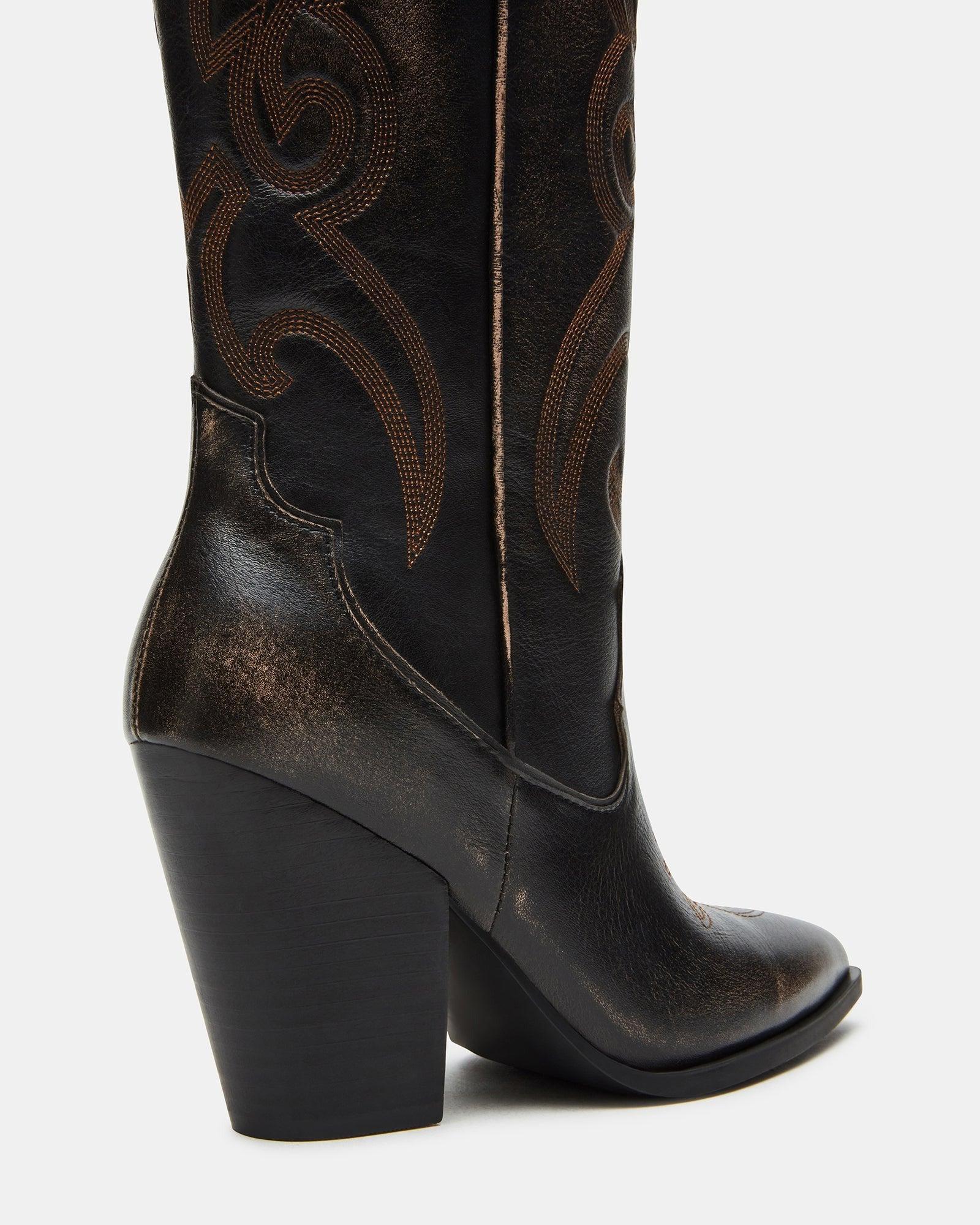 LASSO BROWN DISTRESSED WIDE CALF Female Product Image