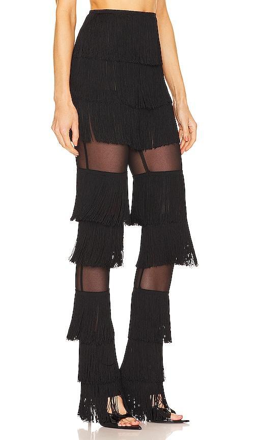 Norma Kamali Spliced Boot Pant With Fringe Size L, M, S. Product Image