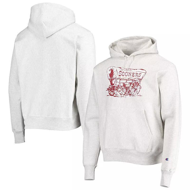 Mens Champion Heathered Gray Oklahoma Sooners Team Vault Logo Reverse Weave Pullover Hoodie Product Image