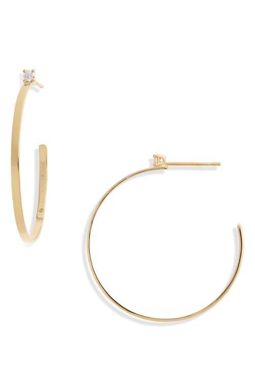 14k Diamond Sunrise Hoop Earrings Product Image