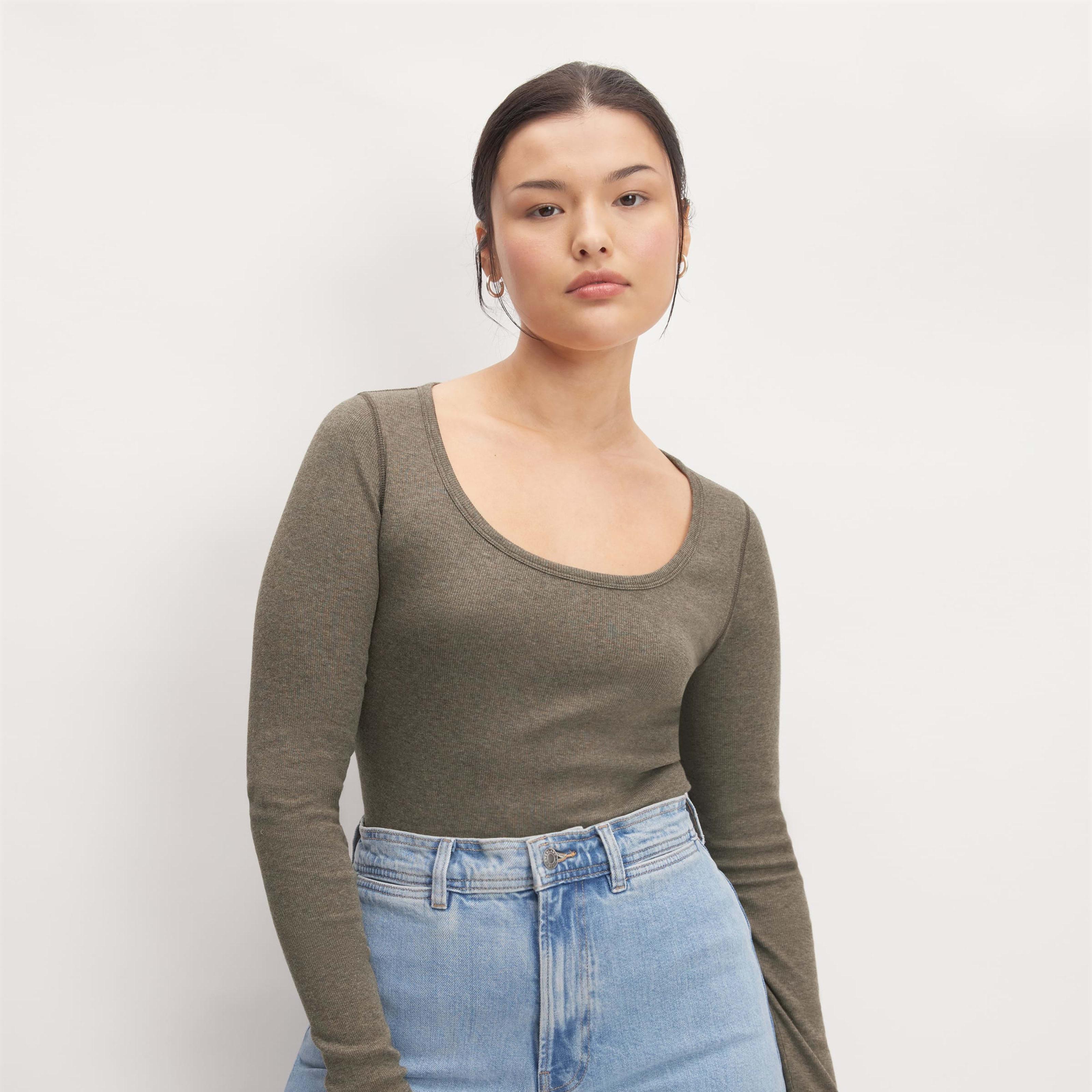 Womens Luxe Micro-Rib Long-Sleeve Scoop-Neck T-Shirt by Everlane Product Image