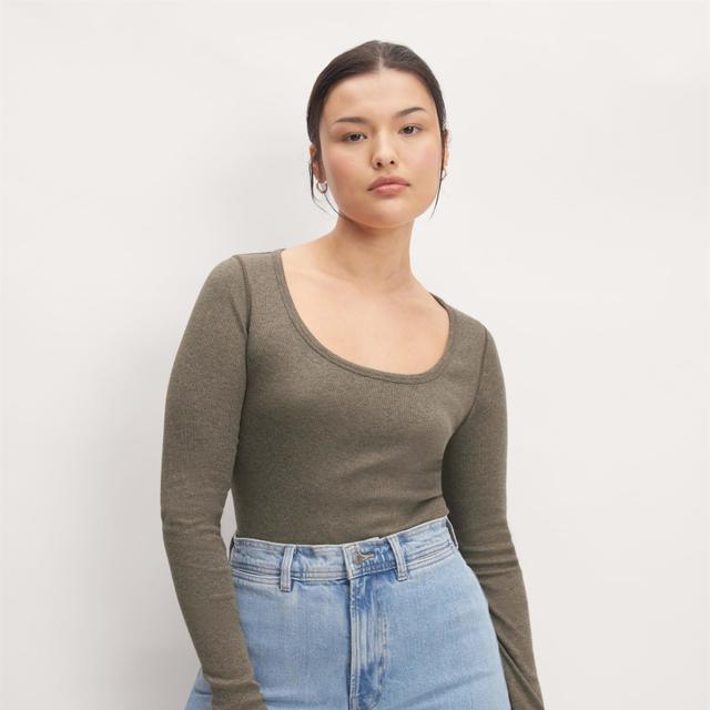 Womens Supima Micro-Rib Long-Sleeve Scoop-Neck T-Shirt by Everlane Product Image