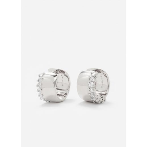 PAIRE DE BOUCLES D’OREILLE GRIGNOTÉES OR BLANC Product Image