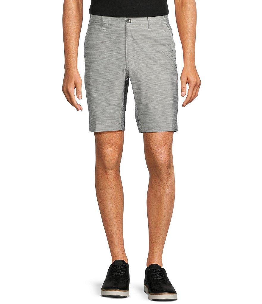 Roundtree & Yorke Performance Straight Fit Flat Front Horizontal Textured 9#double; Inseam Shorts Product Image