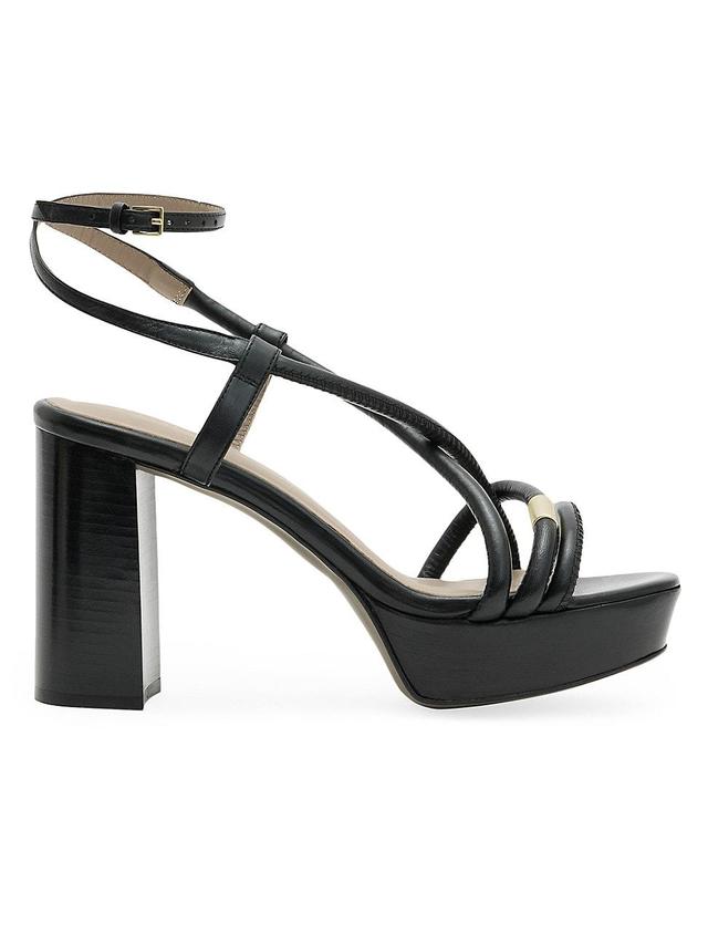 Womens Bella 100MM Leather Platform Sandals Product Image