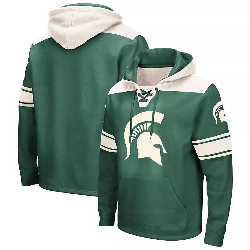 Mens Colosseum Michigan State Spartans Big & Tall Hockey Lace-Up Pullover Hoodie Product Image