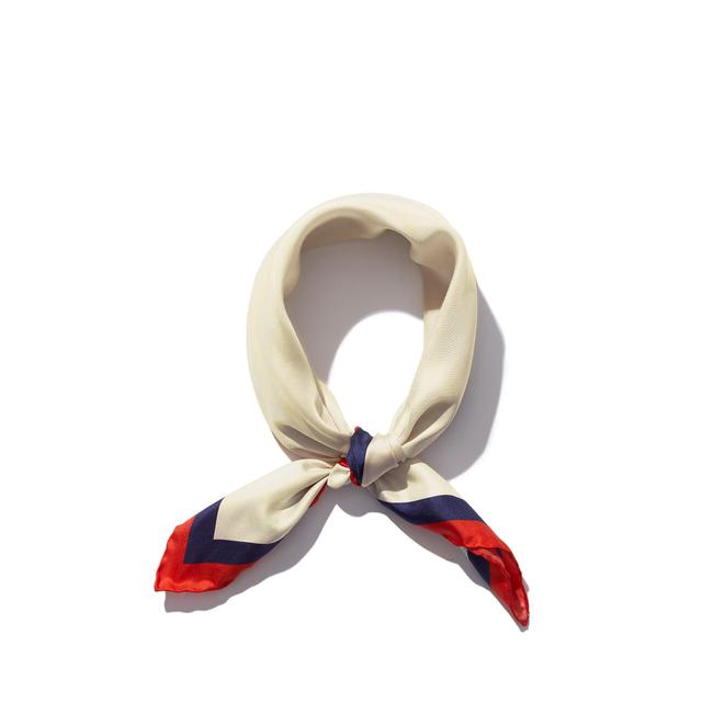 The Silk Mischa Take Out Scarf - Cream/Navy/Poppy Female Product Image