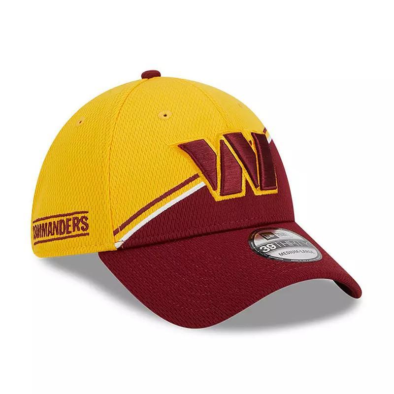 Mens New Era Gold/Burgundy Washington Commanders 2023 Sideline 39THIRTY Flex Hat Product Image