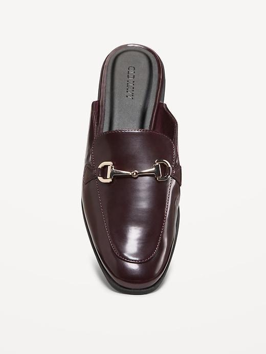 Faux-Leather Loafer Mule Shoes Product Image