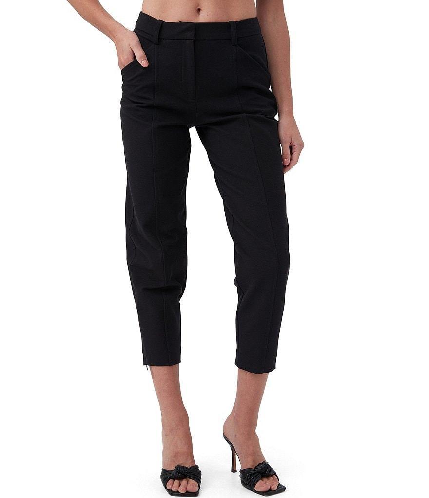 Trina Turk Outrigger Stretch Pique Stitch Detail Zipper Hem Tapered-Leg Pant Product Image