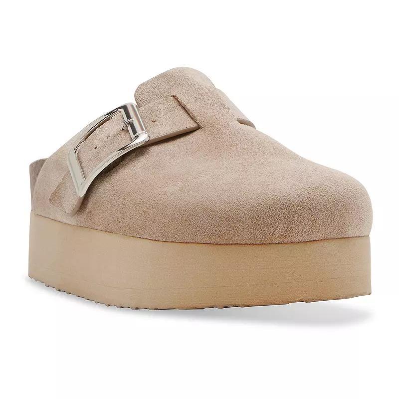 madden girl Cutiepie Womens Platform Slip-On Clogs Brown Fab Product Image