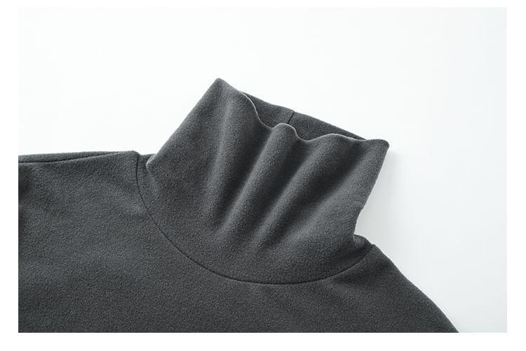 Long Sleeve Turtleneck Plain Top Product Image