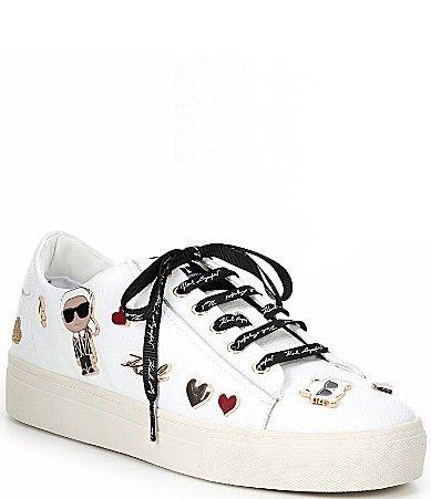 KARL LAGERFELD PARIS Cate Pins Leather Sneakers Product Image