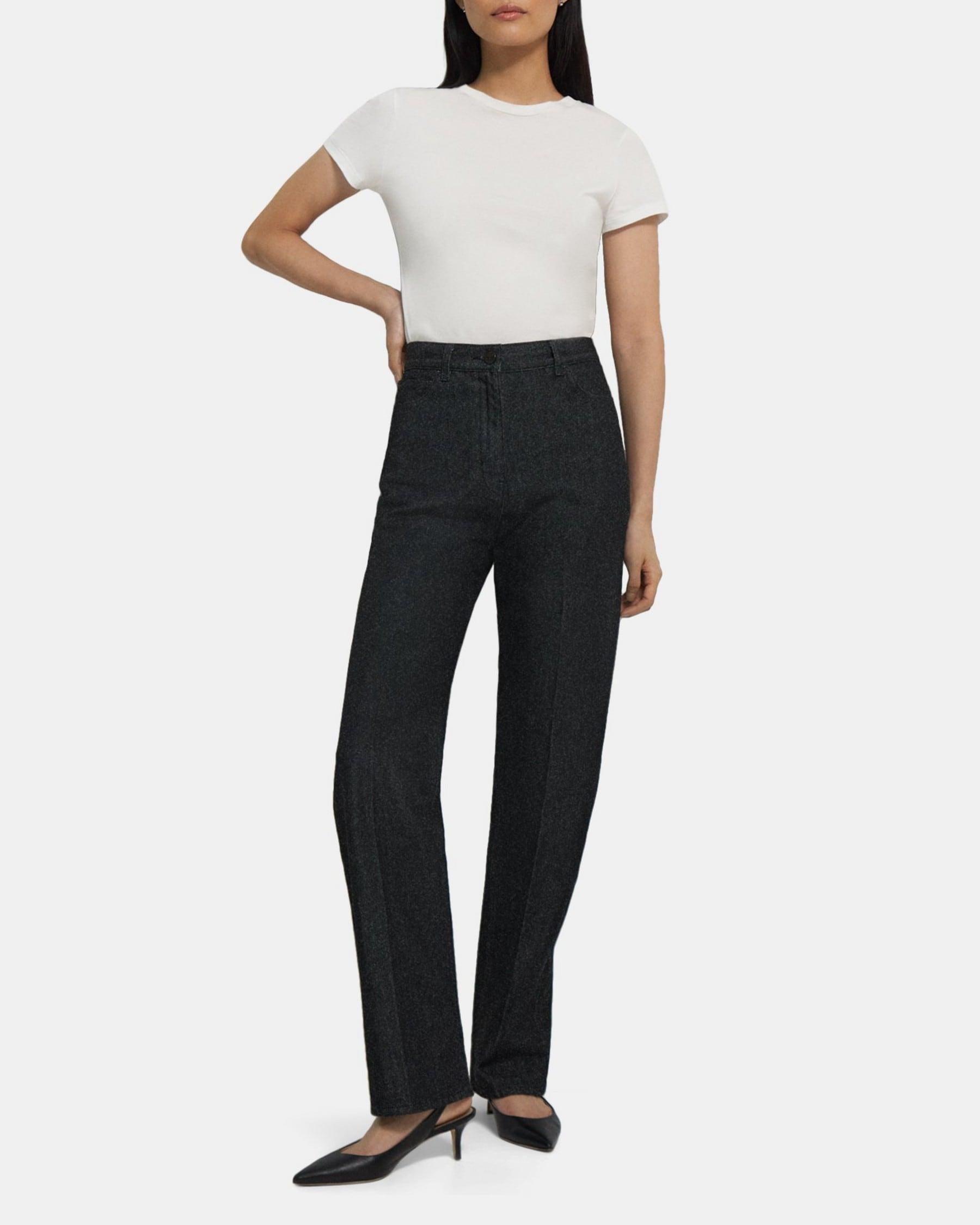 High-Waisted 5-Pocket Jean in Dyed Denim Product Image