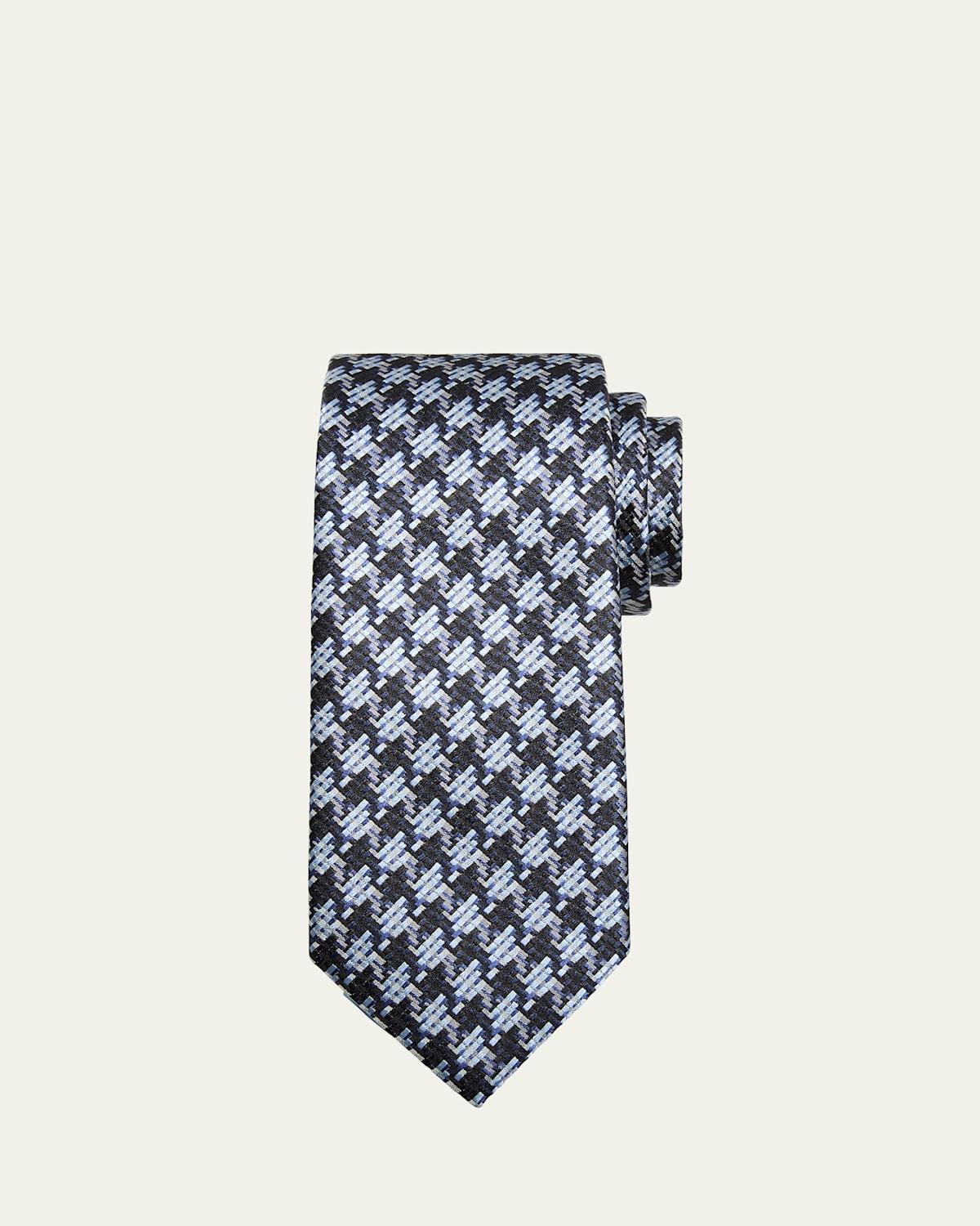 Mens Mulberry Silk Houndstooth Tie Product Image