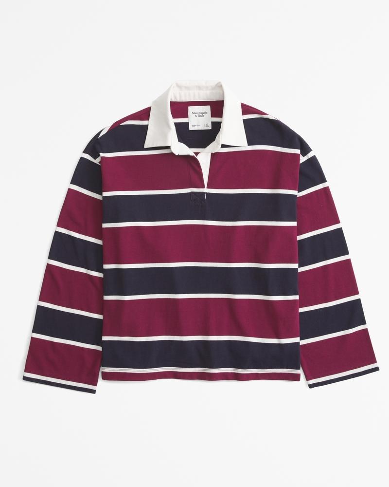 Long-Sleeve Rugby Polo Top Product Image