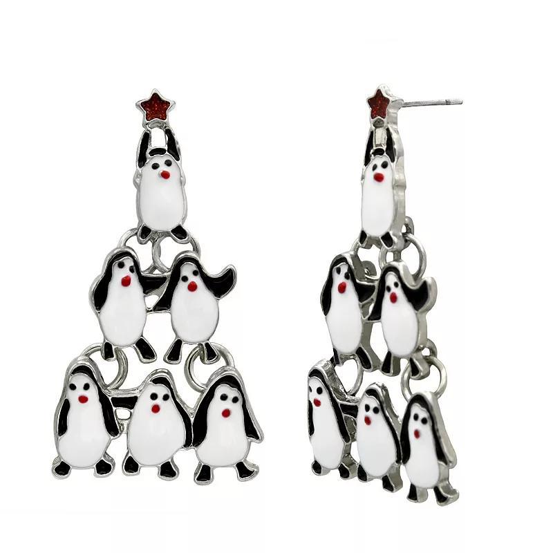 Celebrate Together Silver Tone Enamel Penguin Earrings, Womens, Multi Product Image