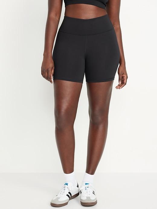 High-Waisted PowerSoft Biker Shorts -- 6-inch inseam Product Image