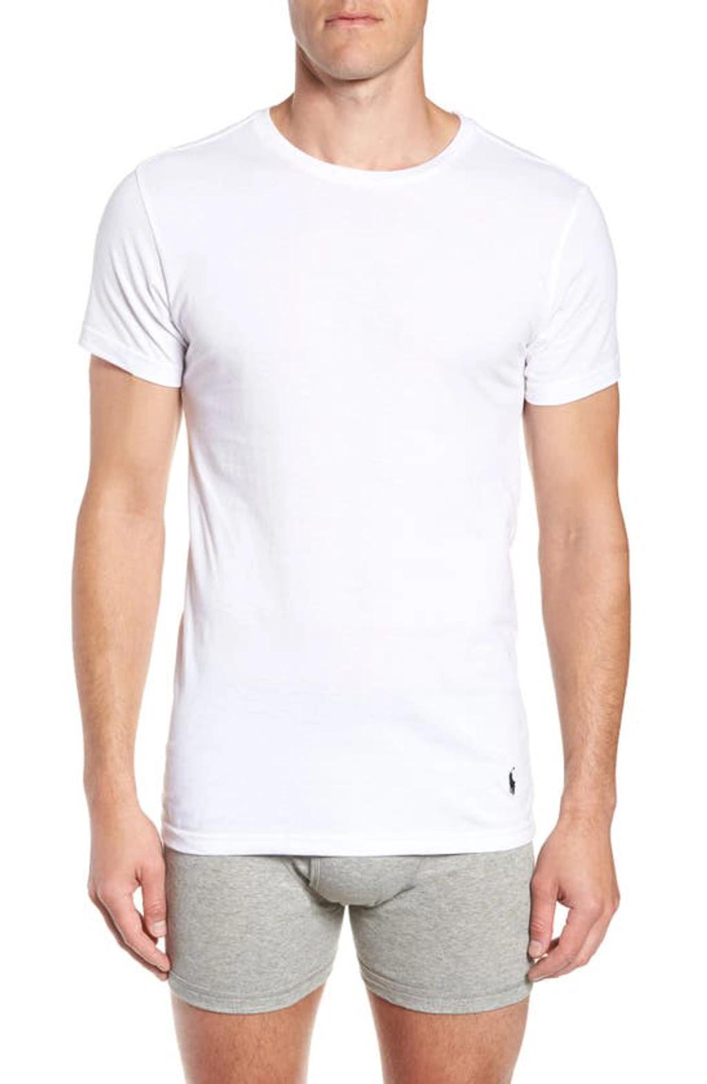 Men's Undershirt, Slim Fit Classic Cotton V-neck 5 Pack In White Product Image